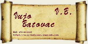 Vujo Batovac vizit kartica